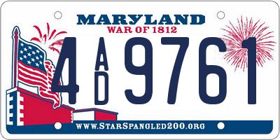 MD license plate 4AD9761