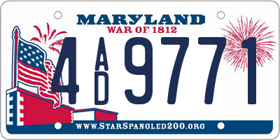 MD license plate 4AD9771