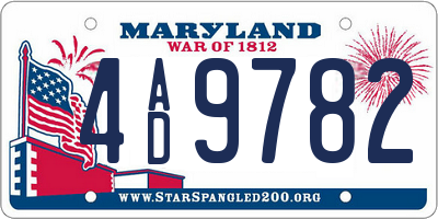 MD license plate 4AD9782