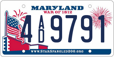 MD license plate 4AD9791