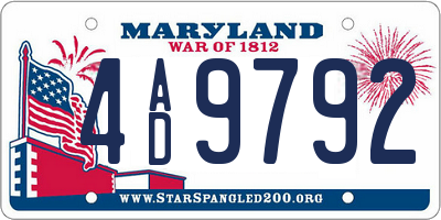 MD license plate 4AD9792