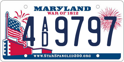 MD license plate 4AD9797