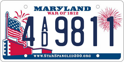 MD license plate 4AD9811