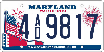MD license plate 4AD9817