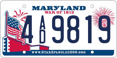MD license plate 4AD9819
