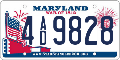 MD license plate 4AD9828