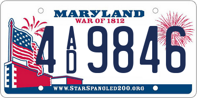 MD license plate 4AD9846