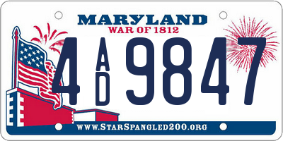 MD license plate 4AD9847
