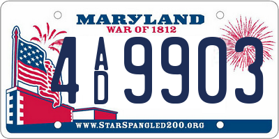MD license plate 4AD9903