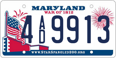 MD license plate 4AD9913