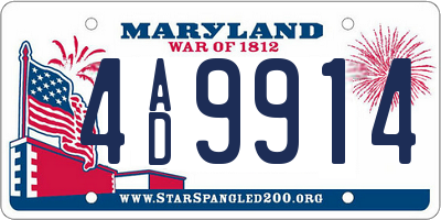 MD license plate 4AD9914