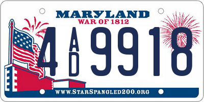 MD license plate 4AD9918