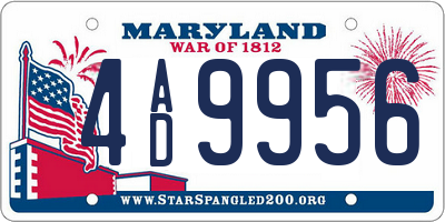 MD license plate 4AD9956