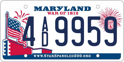 MD license plate 4AD9959