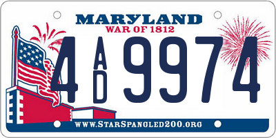 MD license plate 4AD9974