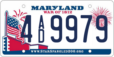MD license plate 4AD9979