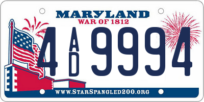 MD license plate 4AD9994