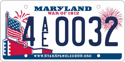 MD license plate 4AE0032