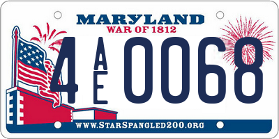 MD license plate 4AE0068