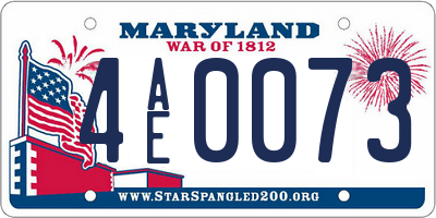 MD license plate 4AE0073