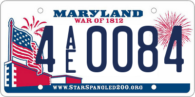 MD license plate 4AE0084