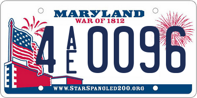 MD license plate 4AE0096