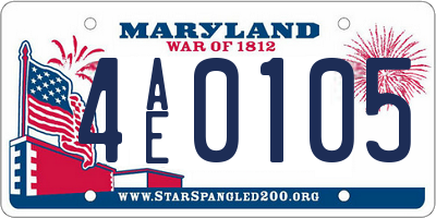MD license plate 4AE0105