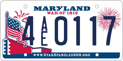 MD license plate 4AE0117