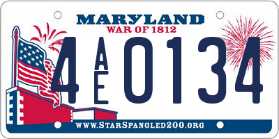 MD license plate 4AE0134