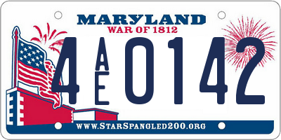 MD license plate 4AE0142