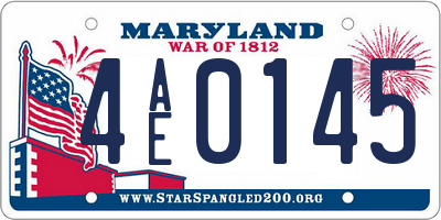 MD license plate 4AE0145