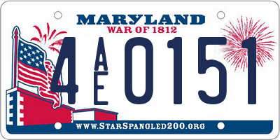 MD license plate 4AE0151