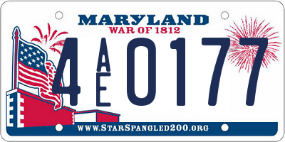MD license plate 4AE0177