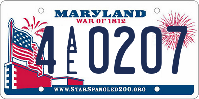 MD license plate 4AE0207