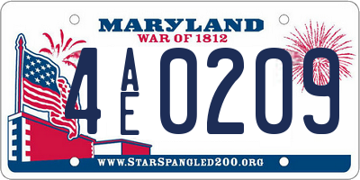 MD license plate 4AE0209