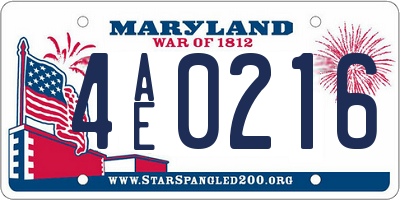 MD license plate 4AE0216