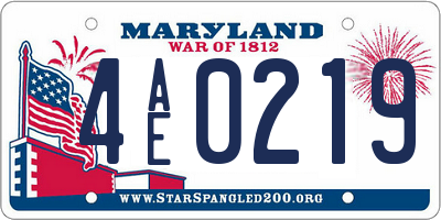 MD license plate 4AE0219