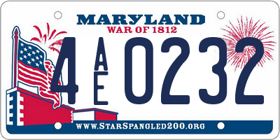 MD license plate 4AE0232