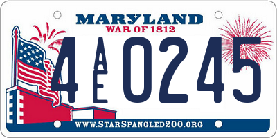MD license plate 4AE0245
