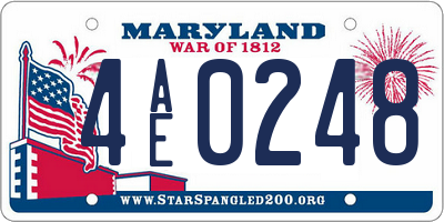 MD license plate 4AE0248