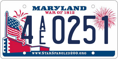 MD license plate 4AE0251