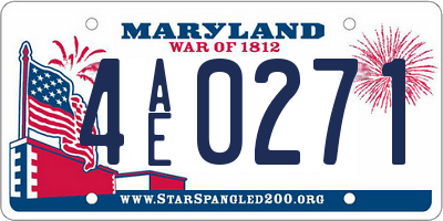 MD license plate 4AE0271