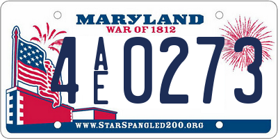 MD license plate 4AE0273