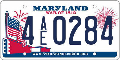 MD license plate 4AE0284