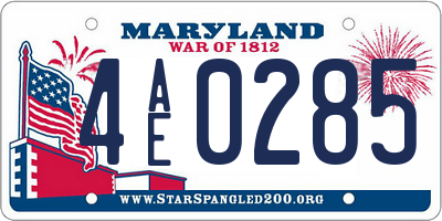 MD license plate 4AE0285