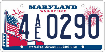 MD license plate 4AE0290
