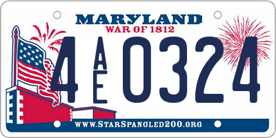 MD license plate 4AE0324