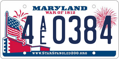 MD license plate 4AE0384