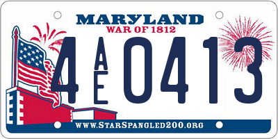MD license plate 4AE0413