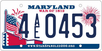 MD license plate 4AE0453